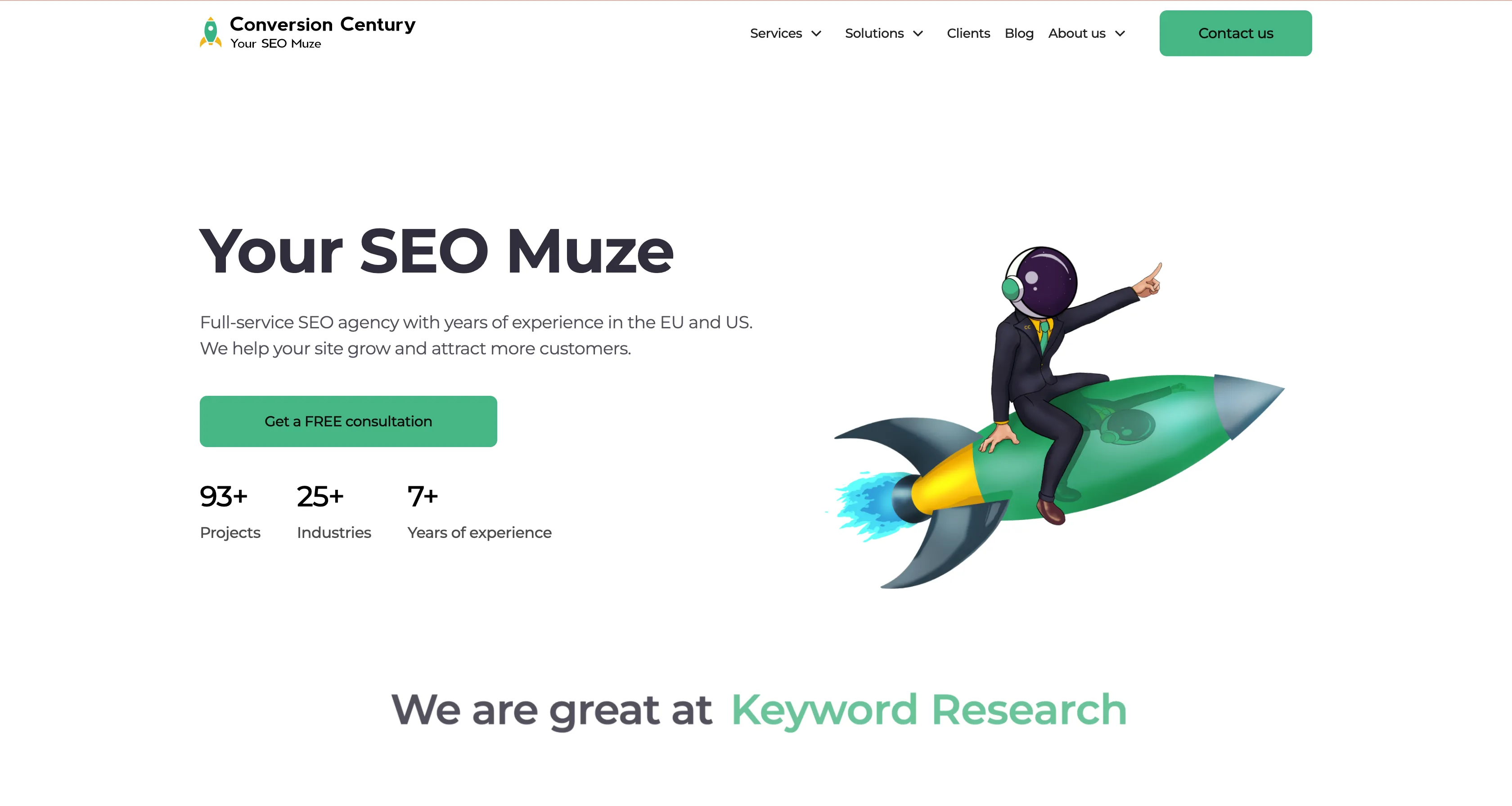 Website redesign of SEO agency homepage